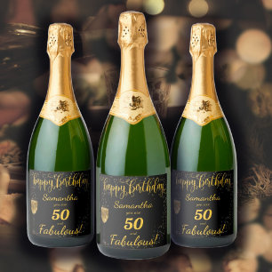 50 e Fabuloso Aniversário Preto e Dourado
