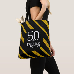 50 e Fabuloso Black and Dourado Tote Bag