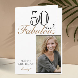 50 e Fabuloso Cartão de Foto de Aniversário Modern