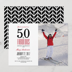 50 e Fabuloso convite de aniversário 50