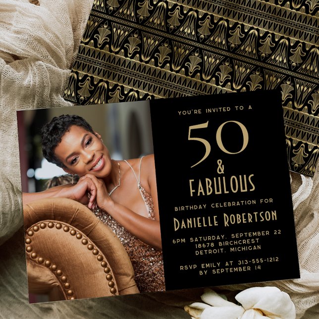 50 e Fabuloso | Convite de Aniversário de 50 anos (Criador carregado)