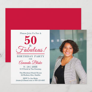 50 e Fabuloso! Convite de Aniversário de 50 anos c