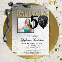 50 e Fabuloso Convite de Aniversário para Glam Dou