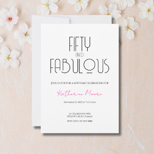 50 e Fabuloso   Convite para Festa de Aniversário 