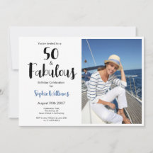 50 e Fabuloso Foto Convite de Aniversário de 50 an