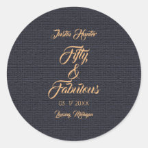 50 e fabulosos adesivos redondos clássicos de aniv