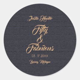 50 e fabulosos adesivos redondos clássicos de aniv