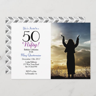 50 é Nifty! 50º Convite para Fotografias de Festa 