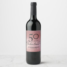 50 e rótulo de vinho fabuloso