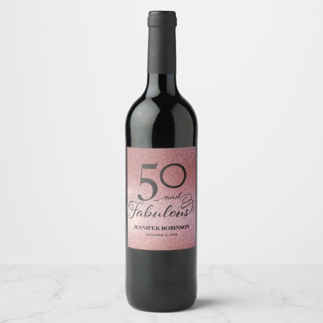 50 e rótulo de vinho fabuloso (Frente)