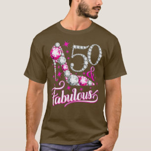 50 Fabulosa 50ª Camisa de aniversário para mulhe