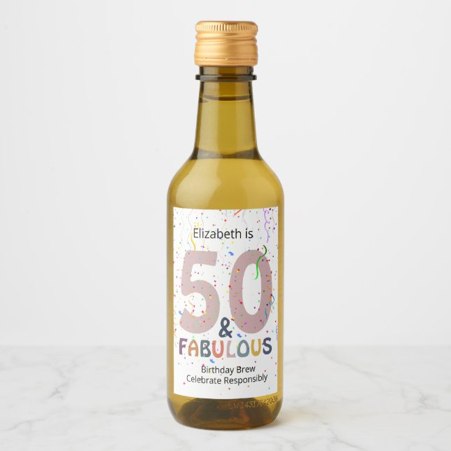 50 & Fabuloso Adicionar Nome Fora Azul Confetti An (Frente)