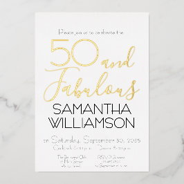 50 & Fabulous 50th Birthday Party Black Elegant