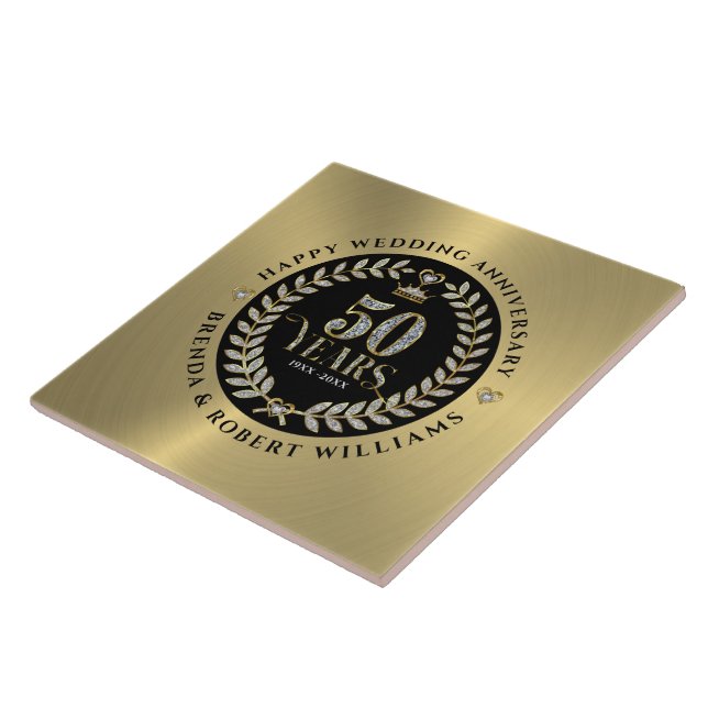 50.o aniversário do casamento - brilho branco e ou (Lateral)