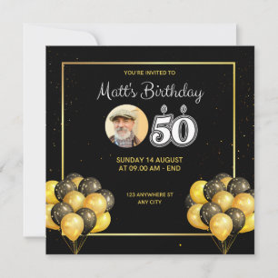 50.o Cartão de Convite de Aniversário