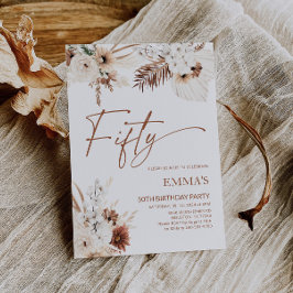 50.o Convite de aniversário Boho Pampas