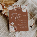 50.o Convite de aniversário Terracotta Boho Pampas<br><div class="desc">Os convites de aniversário de Terracotta são a forma perfeita de anunciar o seu aniversário aos seus convidados. Cada convite de aniversário apresenta designs florais intrincados e uma bela tipografia em cores neutras, incluindo terracota, bege e tons de terra. Impresso em estoques de cartolina de alta qualidade, eles certamente impressionarão...</div>