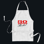 50th Avental | do aniversário cinqüênta rochas!<br><div class="desc">50th Avental | do aniversário cinqüênta rochas! Apresente para o número da idade de Personalizable dos homens e das mulheres das pessoas de 50 anos e colora.</div>