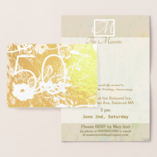 50th Cartão da folha do aniversário de casamento