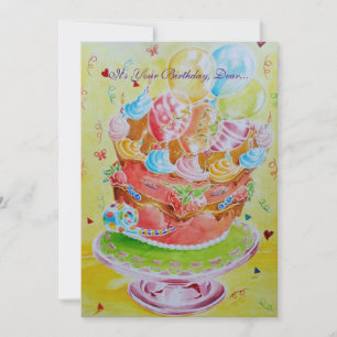 50th cartão de aniversário feliz