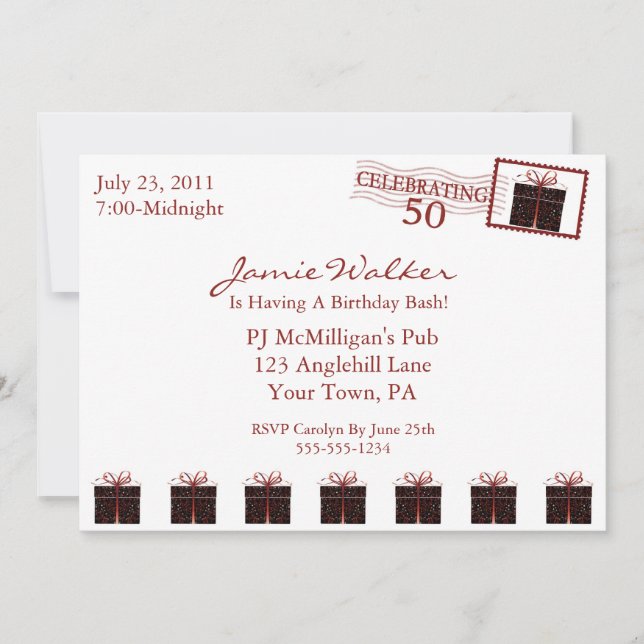 50th convite de aniversário original (Frente)