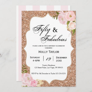 50th convite personalizado do aniversário