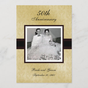 50th Convites da foto do aniversário