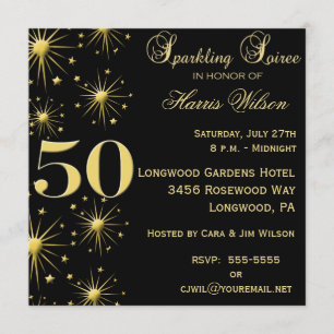 50th Convites do aniversário
