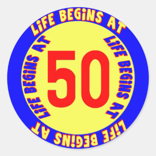 50th Etiqueta do aniversário