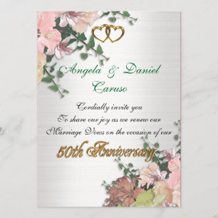 50th flores da aguarela do convite do aniversário