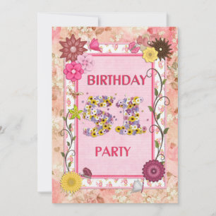 51 convite de aniversário com armação floral