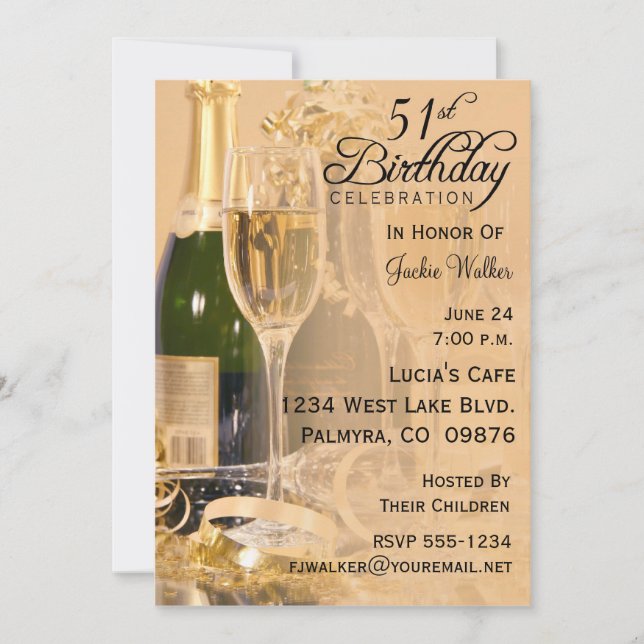 51st Convite de aniversário (Frente)