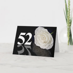 52º Cartão de Aniversário com uma rosa branca c
