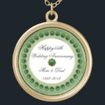 55º Colar de Aniversário de Casamento<br><div class="desc">Um Design de Digitalbcon Images que apresenta um tema de cor Verde Esmeralda com uma variedade de imagens, formas, padrões e estilos personalizados neste colar "Aniversário do Casamento Esmeralda". Este design elegante e colorido faz o presente ideal para o presente de aniversário da esposa ou como presente para a família...</div>
