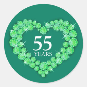 55 anos de etiqueta esmeralda do coração do