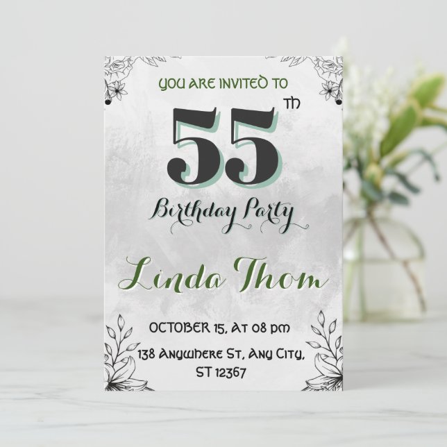 55.o Convite de Aniversário (Em pé/Frente)