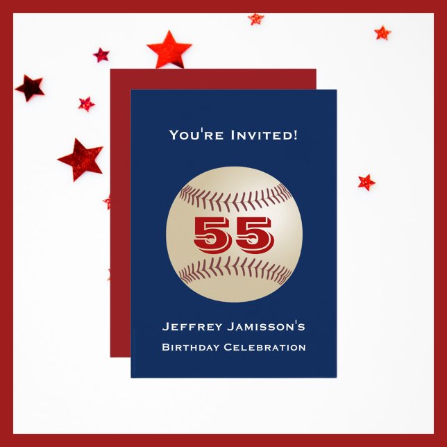 55.o Convite de aniversário Baseball (Criador carregado)