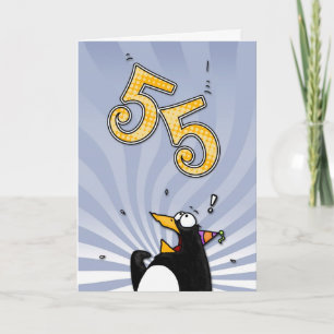 55th aniversário - cartão da surpresa do pinguim