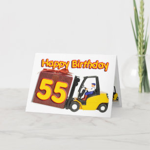 55th cartão de aniversário com um caminhão de