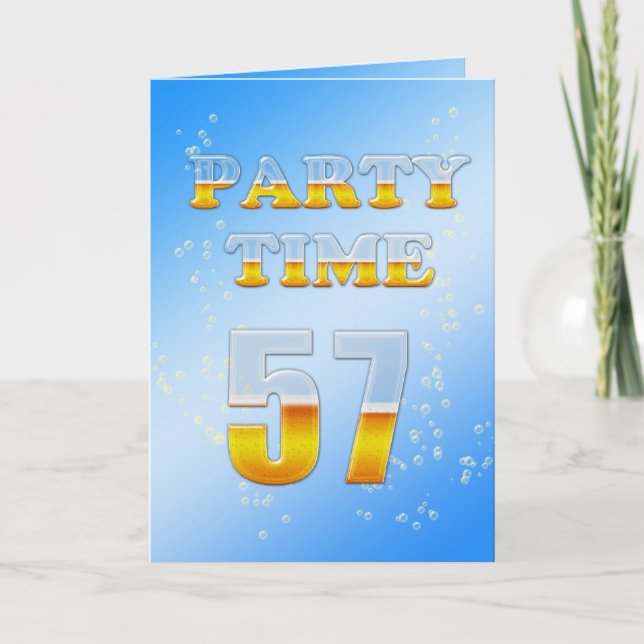 57º convite de aniversário com muita cerveja (Frente)