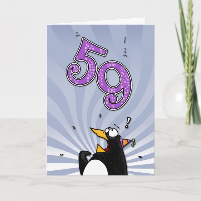 59º aniversário - Cartão surpresa para pinguins (Frente)