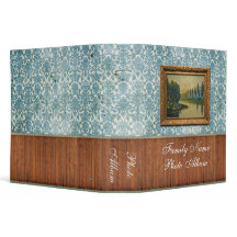 Álbum de fotografias azul do damasco do Grunge