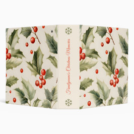 5.08cm Fichário Crie Seu Próprio Creme Elegante de Azevinho Vermel