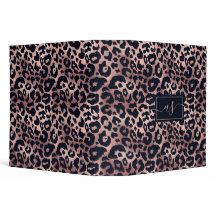 Impressão Preta-Leopardo Negro, Rosa-Chic, Monogra
