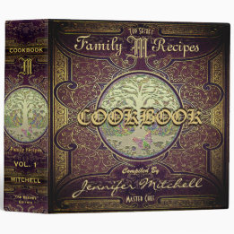 5.08cm Fichário Livro de receitas da família Vintage personalizada