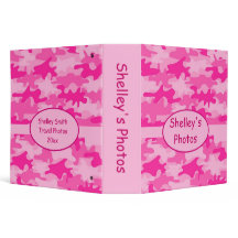 Notebook de Álbum Personalizado da Camuflagem Rosa