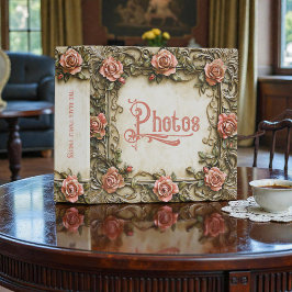 5.08cm Fichário Old Victorian Peach Floral Frame Photo Album