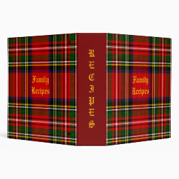 5.08cm Fichário Receita Personalizada Real Stewart Clan Tartan
