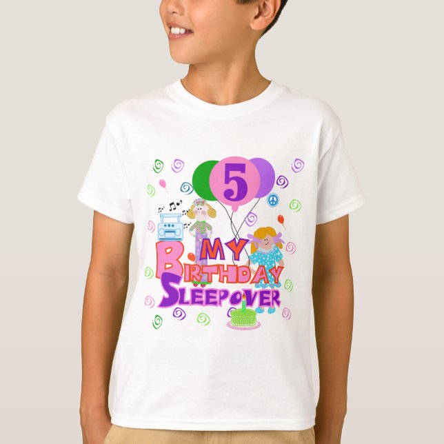 5 Birthday Sleepover Camiseta e presentes (Frente)