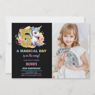 5 Birthday Unicorn Birthday - Foto dos Convites de